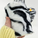 Zebra Faux Fur Pillar LED Candle