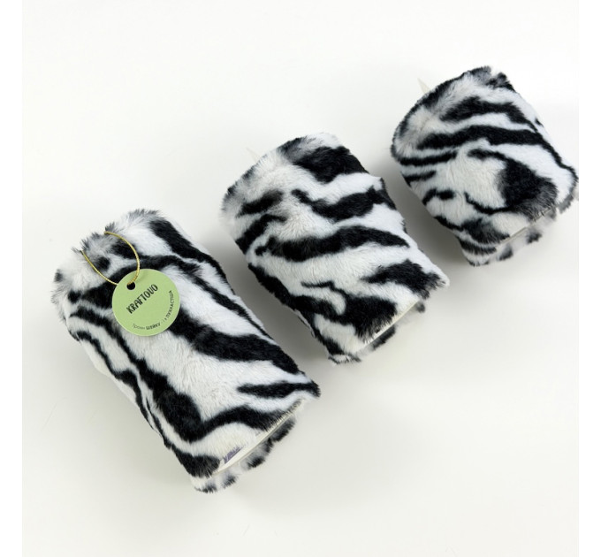 Zebra Faux Fur Pillar LED Candle