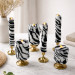 Zebra Faux Fur Pillar LED Candle