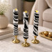Zebra Faux Fur Taper LED Candle