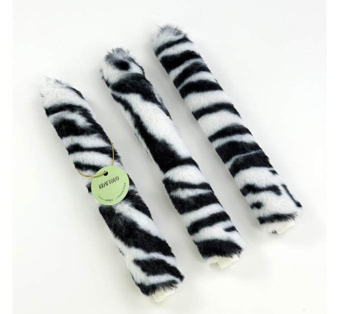 Zebra Faux Fur Taper LED Candle