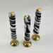 Zebra Faux Fur Taper LED Candle