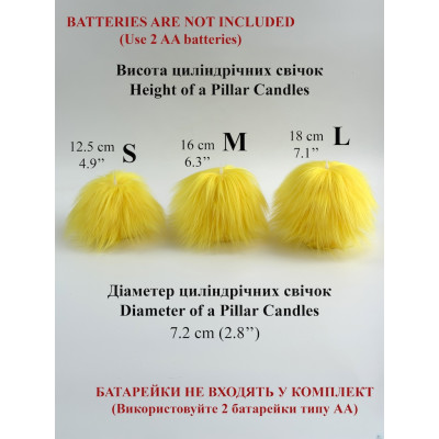 Yellow Furry LED Pillar Candle — Funky