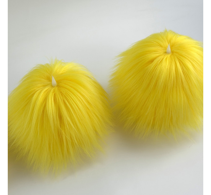 Yellow Furry LED Pillar Candle — Funky