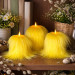 Yellow Furry LED Pillar Candle — Luxury
