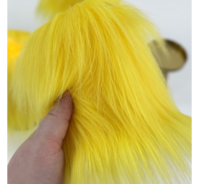 Yellow Furry LED Pillar Candle — Luxury