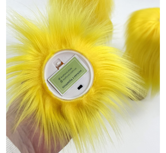 Yellow Furry LED Pillar Candle — Luxury