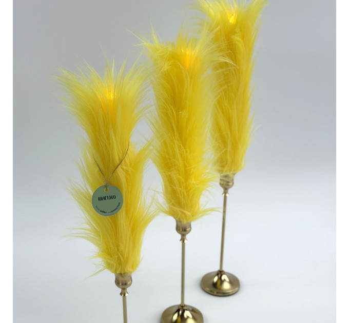 Yellow Furry LED Taper Candle — Funky