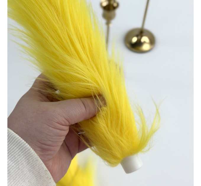 Yellow Furry LED Taper Candle — Funky