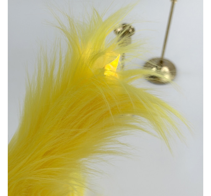 Yellow Furry LED Taper Candle — Funky