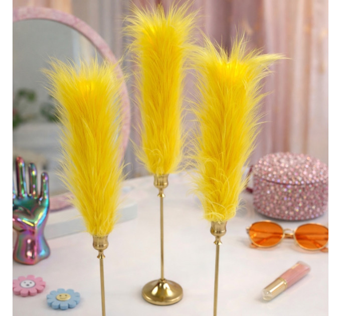 Yellow Furry LED Taper Candle — Funky