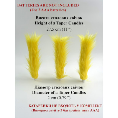 Yellow Furry LED Taper Candle — Funky