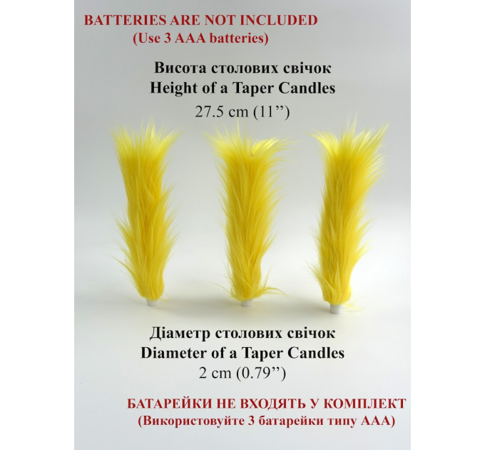 Yellow Furry LED Taper Candle — Funky