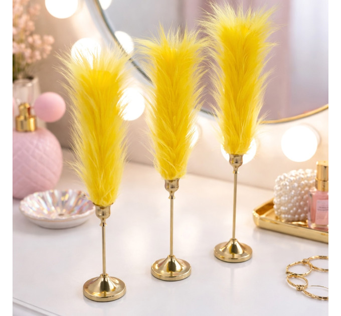 Yellow Furry LED Taper Candle — Funky