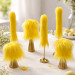 Yellow Furry LED Taper Candle — Luxury