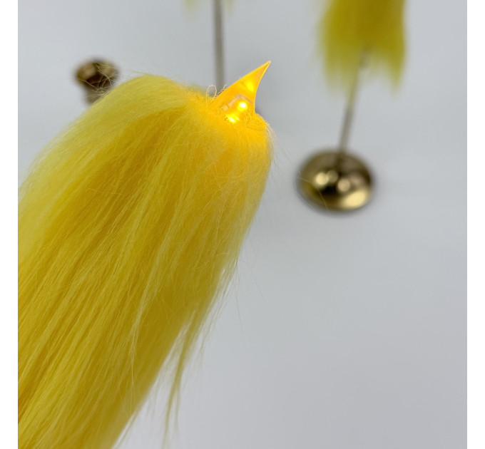 Yellow Furry LED Taper Candle — Luxury
