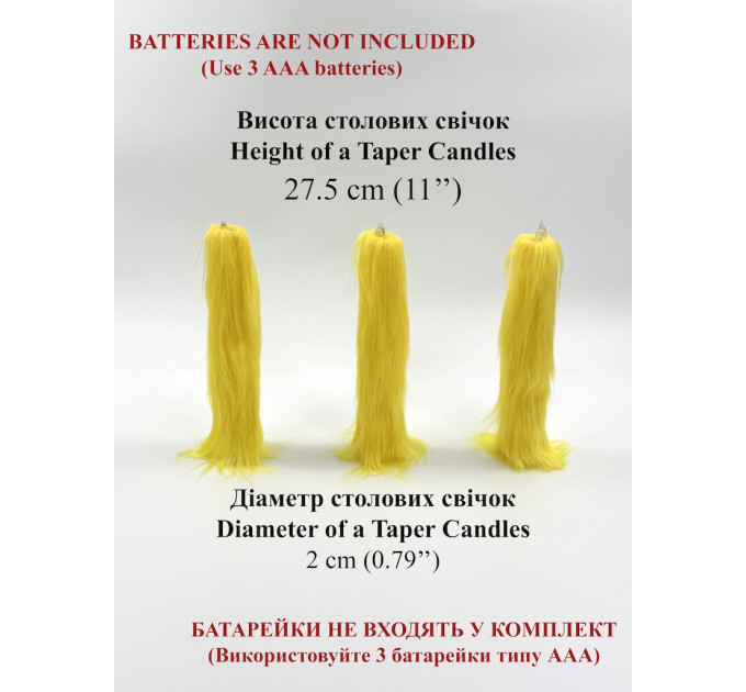 Yellow Furry LED Taper Candle — Luxury