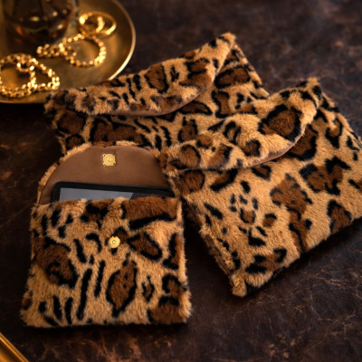 Leopard Faux Fur Book Sleeve for Journals, Notebooks & Planners