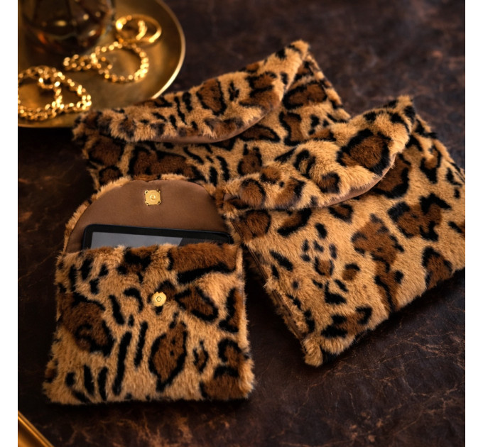 Leopard Faux Fur Book Sleeve for Journals, Notebooks & Planners