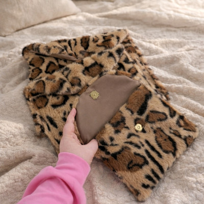 Leopard Faux Fur Book Sleeve for Journals, Notebooks & Planners
