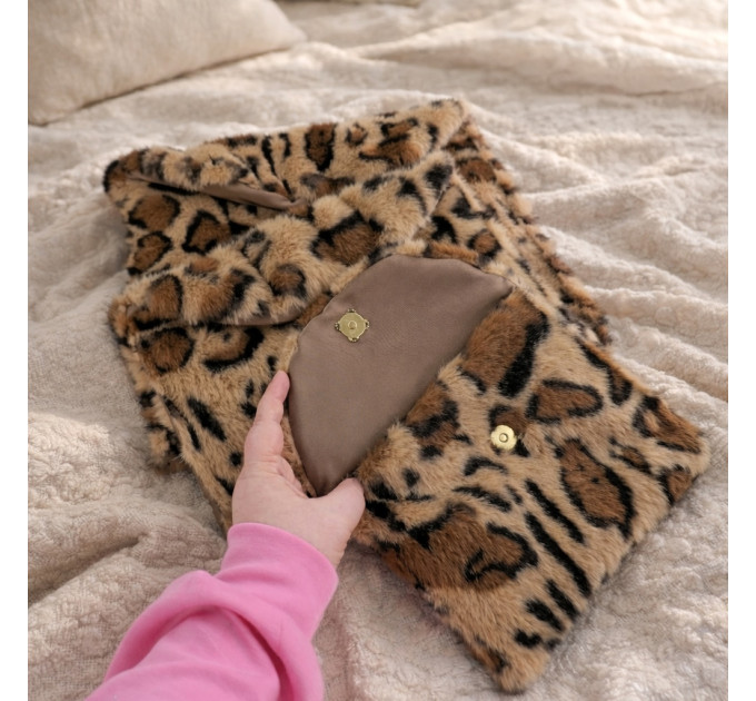 Leopard Faux Fur Book Sleeve for Journals, Notebooks & Planners
