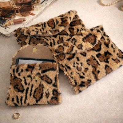 Leopard Faux Fur Book Sleeve for Journals, Notebooks & Planners