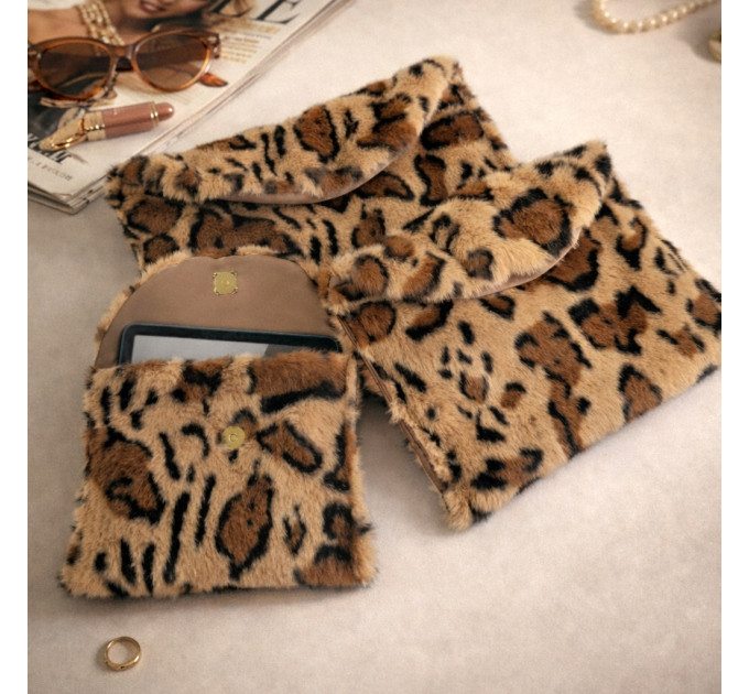 Leopard Faux Fur Book Sleeve for Journals, Notebooks & Planners