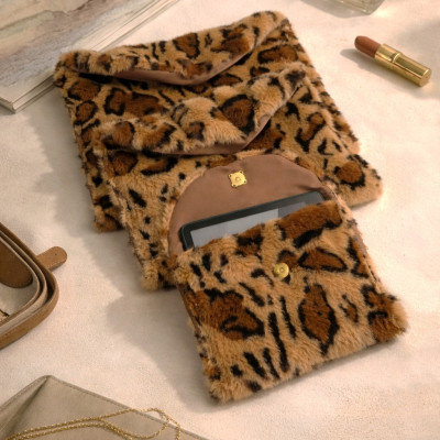 Leopard Faux Fur Book Sleeve for Journals, Notebooks & Planners
