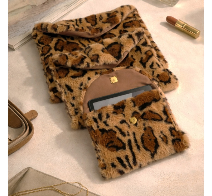 Leopard Faux Fur Book Sleeve for Journals, Notebooks & Planners
