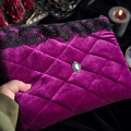 Custom Purple Velvet Laptop Sleeve with Black Lace