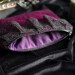Custom Purple Velvet Laptop Sleeve with Black Lace