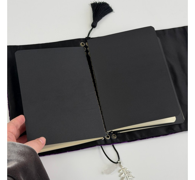 Refillable Witch Journal with Botanical Velvet Cover