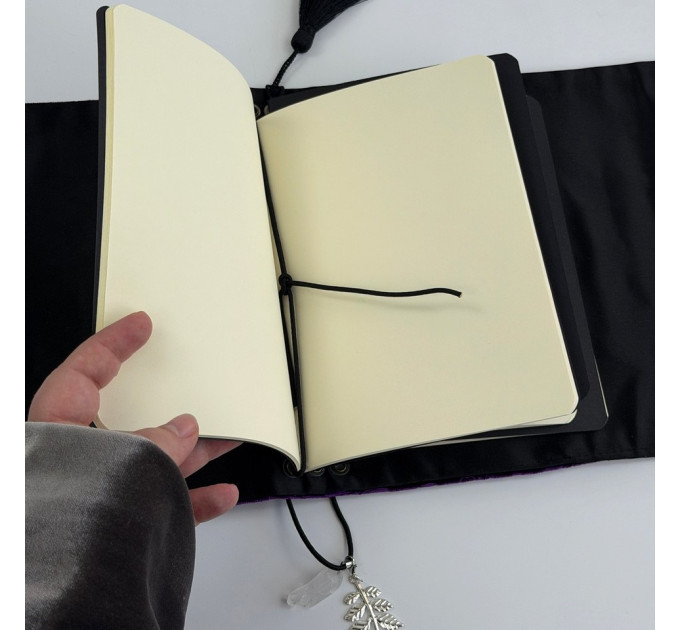 Refillable Witch Journal with Botanical Velvet Cover
