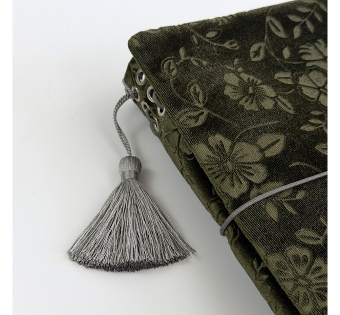 Refillable Witch Journal with Botanical Velvet Cover