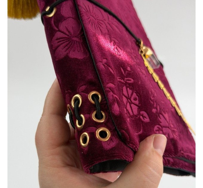 Refillable Witch Journal with Botanical Velvet Cover