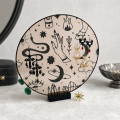 Round Witchy Earring Organizer with Snake and Celestial Symbols