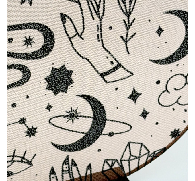 Round Witchy Earring Organizer with Snake and Celestial Symbols