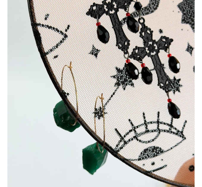 Round Witchy Earring Organizer with Snake and Celestial Symbols