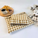 Latte vibe checkered brown laptop sleeve with ruffles