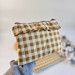 Latte vibe checkered brown laptop sleeve with ruffles
