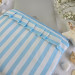Sky-blue striped laptop sleeve with ruffles