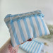 Sky-blue striped laptop sleeve with ruffles