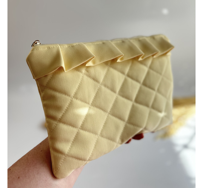 Butter yellow tablet sleeve with ruffles