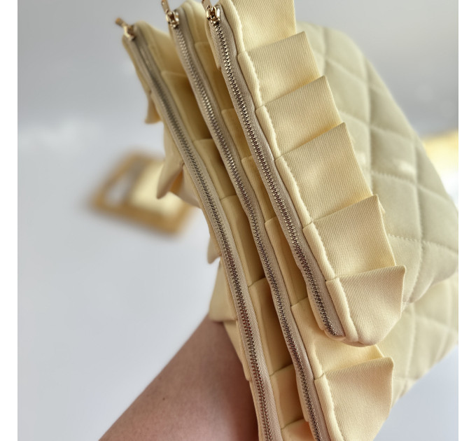 Butter yellow tablet sleeve with ruffles