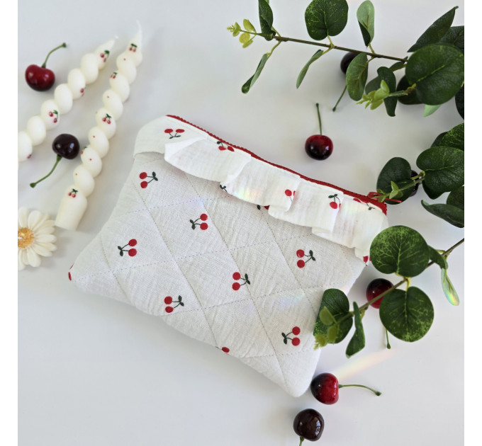 E-reader sleeve with cherries and ruffles