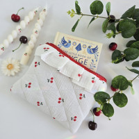 E-reader sleeve with cherries and ruffles