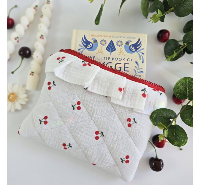 E-reader sleeve with cherries and ruffles