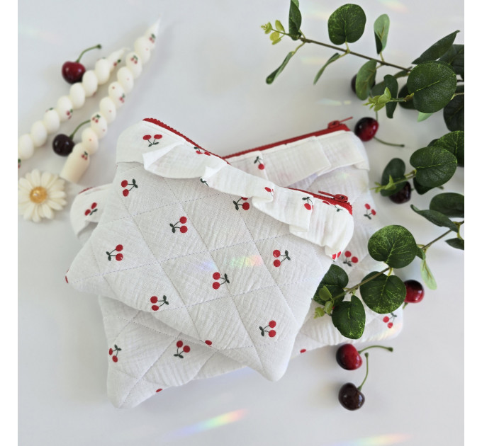 Tablet sleeve with cherries and ruffles