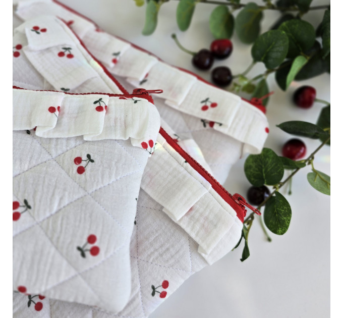 Tablet sleeve with cherries and ruffles