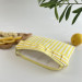 Yellow striped E-reader sleeve with ruffles
